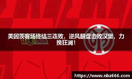 美因茨客场终结三连败，逆风翻盘击败汉堡，力挽狂澜！